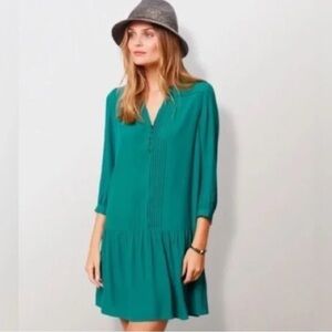 Maeve Anthropologie Galina Mini Dress Emerald Hunter Green
